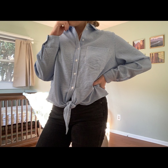 H&M Tops - Striped blouse with tie